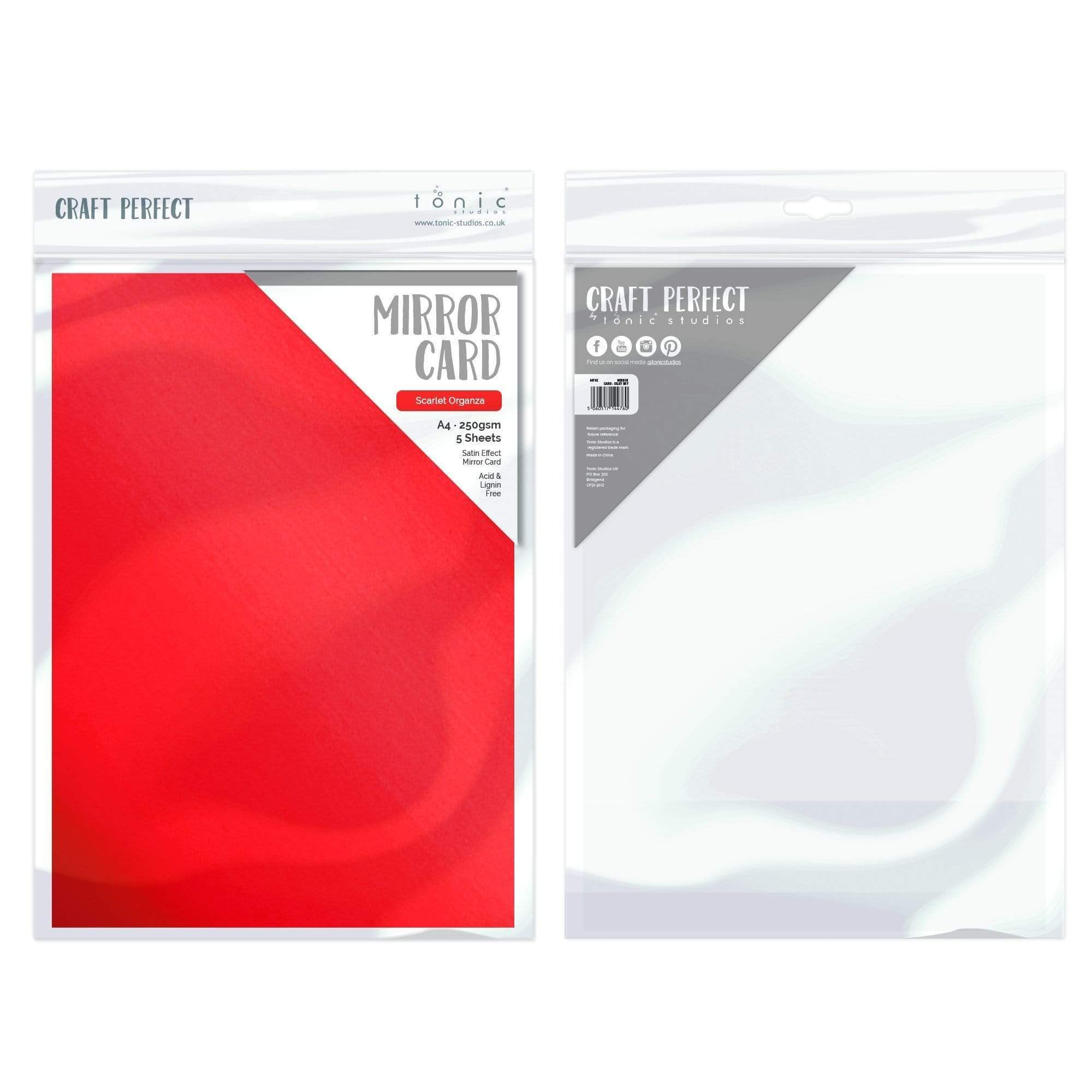 Craft Perfect Mirror Card Craft Perfect - Satin Mirror Card - Scarlet Organza A4 - 9471E