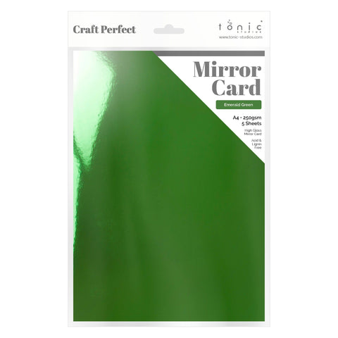 Craft Perfect Mirror Card Multipack of 4 Mirror Card -Emerald Green A4 - 9439E4