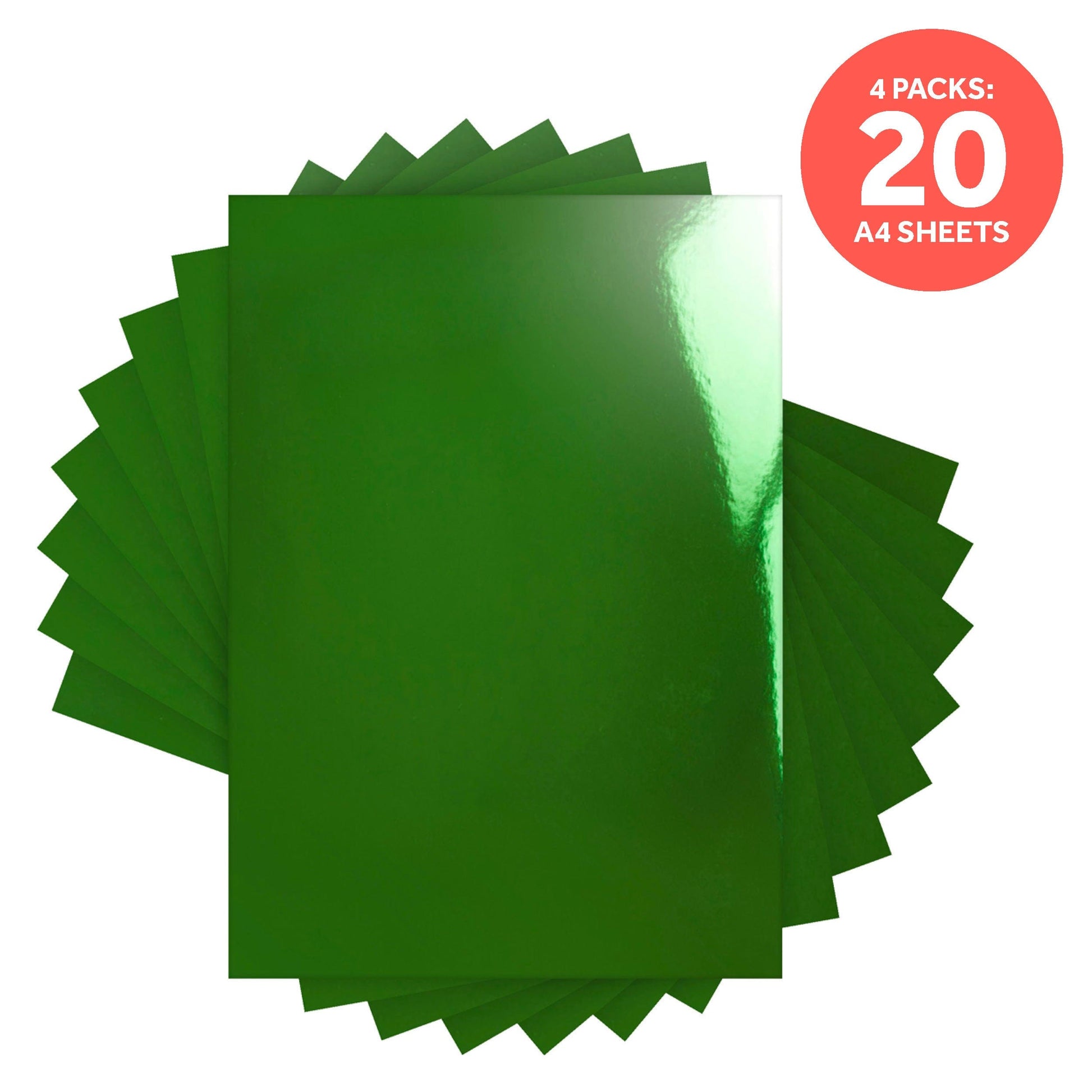 Craft Perfect Mirror Card Multipack of 4 Mirror Card -Emerald Green A4 - 9439E4