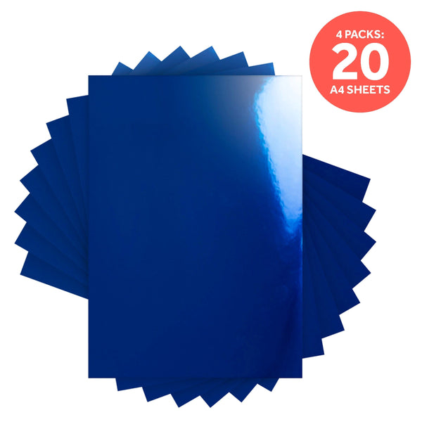 Craft Perfect Mirror Card Multipack of 4 Mirror Card -Imperial Blue A4 - 9443E4