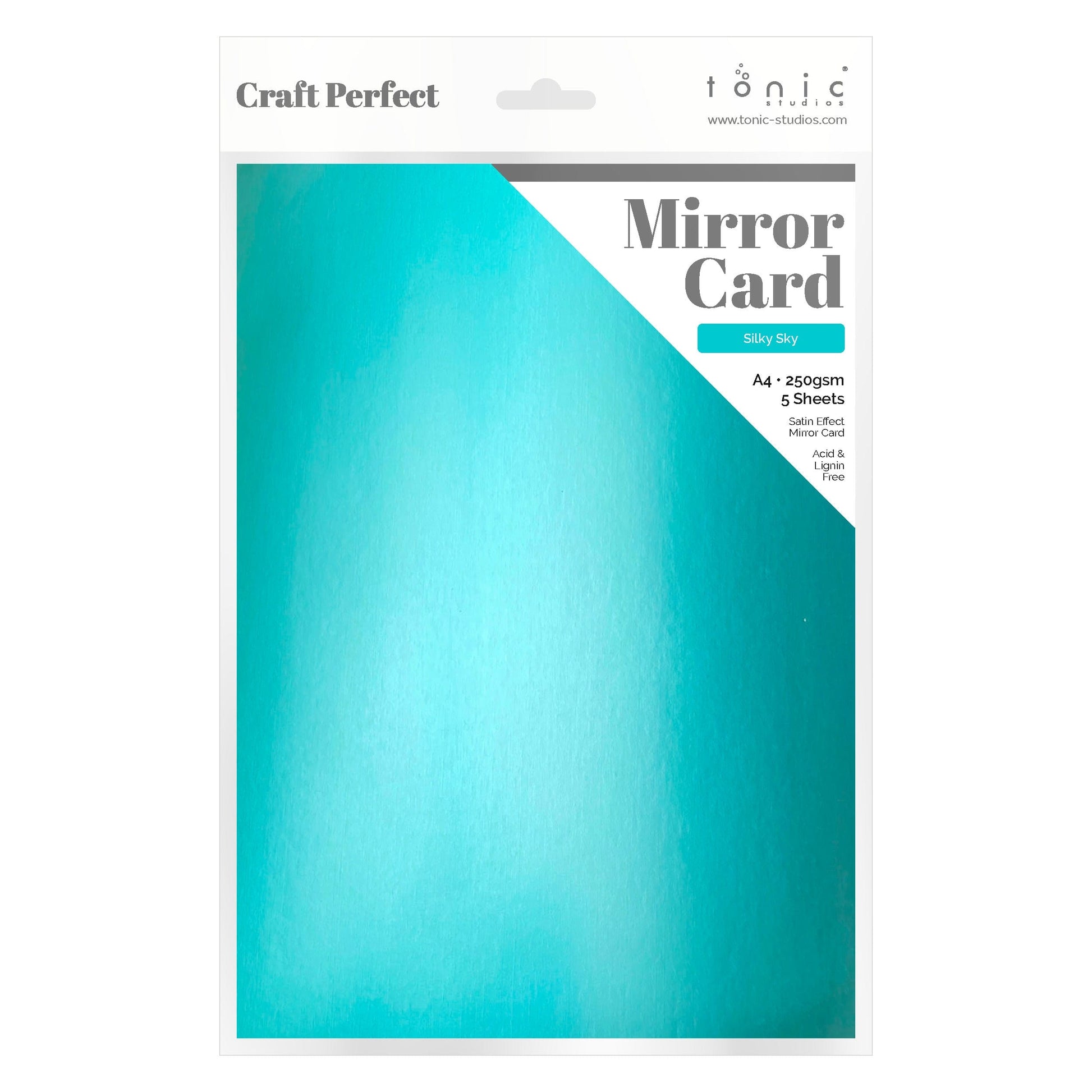 Craft Perfect Mirror Card Multipack of 4 Mirror Card - Satin Effect - Silky Sky - A4 - 9476E4