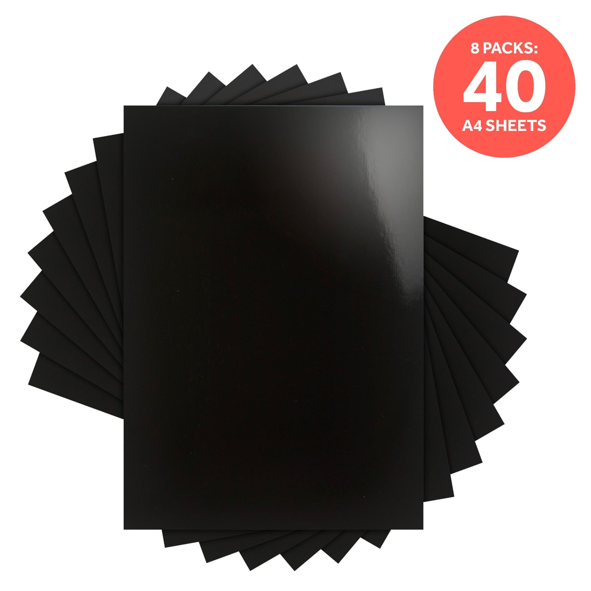 Craft Perfect Mirror Card Multipack of 8 Mirror Card -Glossy Black A4 - 9444E8