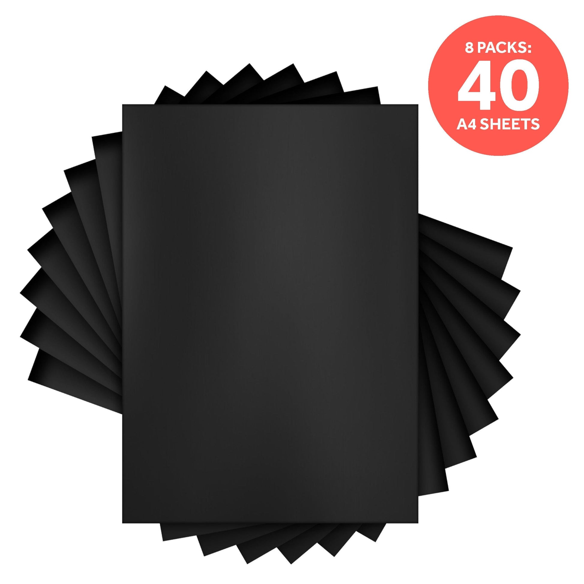 Craft Perfect Mirror Card Multipack of 8 Mirror Card - Satin Effect - Black Velvet - A4 -9474E8