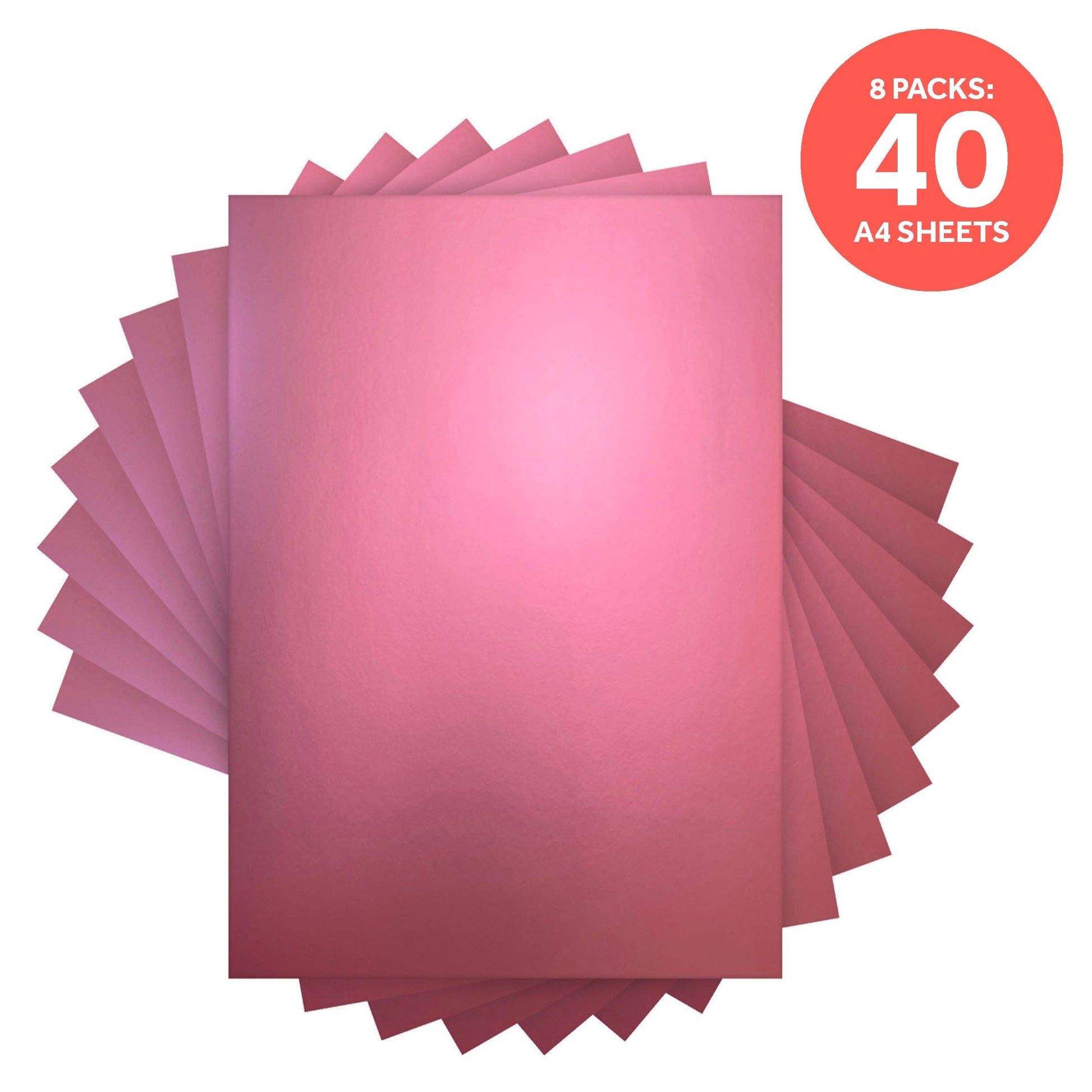 Craft Perfect Mirror Card Multipack of 8 Mirror Card - Satin Effect -  Pink Chiffon - A4 -9468E8