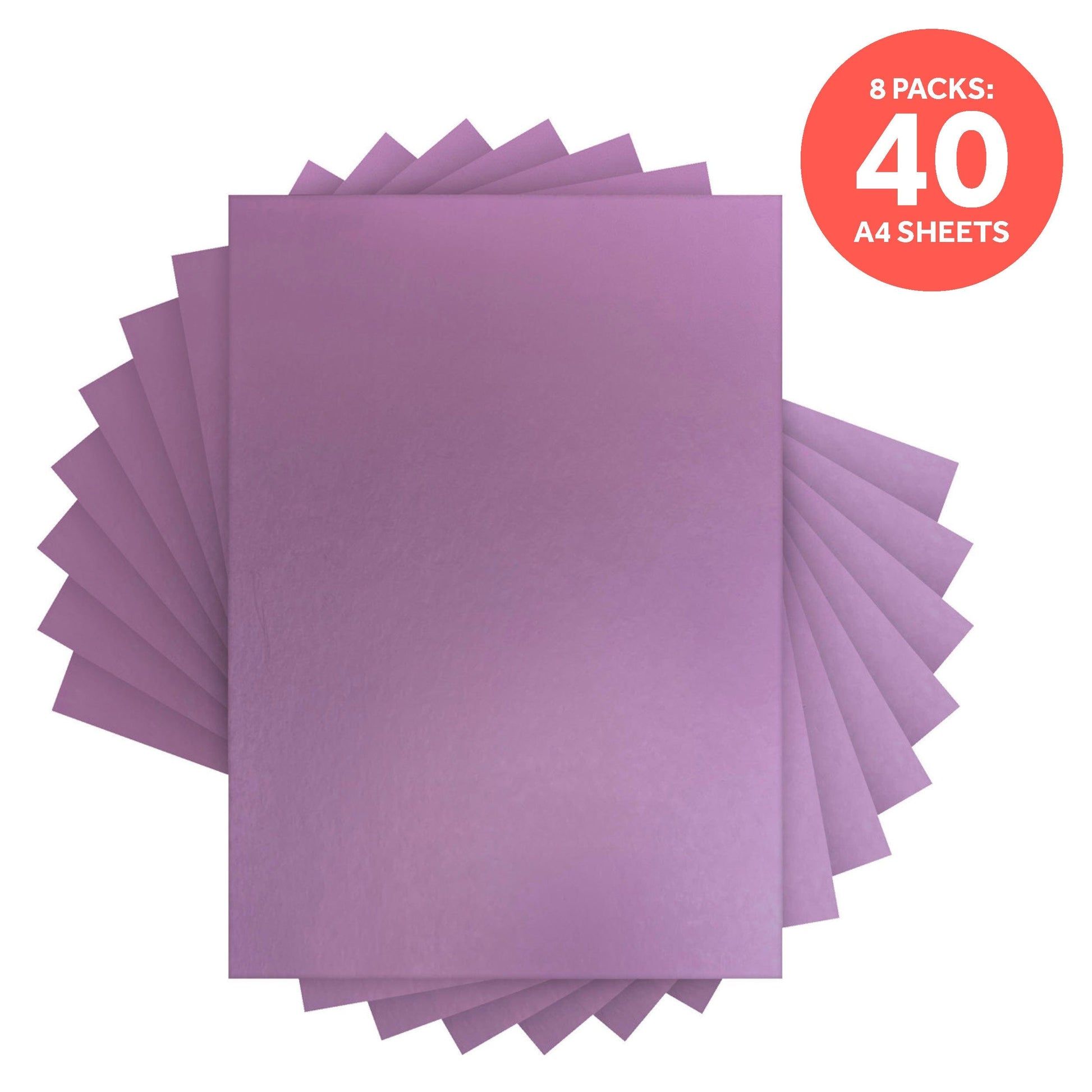 Craft Perfect Mirror Card Multipack of 8 Mirror Card - Satin Effect -Soft Amethyst - A4 -9480E8
