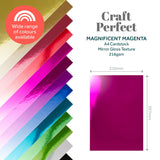 Load image into Gallery viewer, Craft Perfect Mirror Card Pack of 4 Mirror Card - High Gloss - Magnificent Magenta - A4 - 8700e4