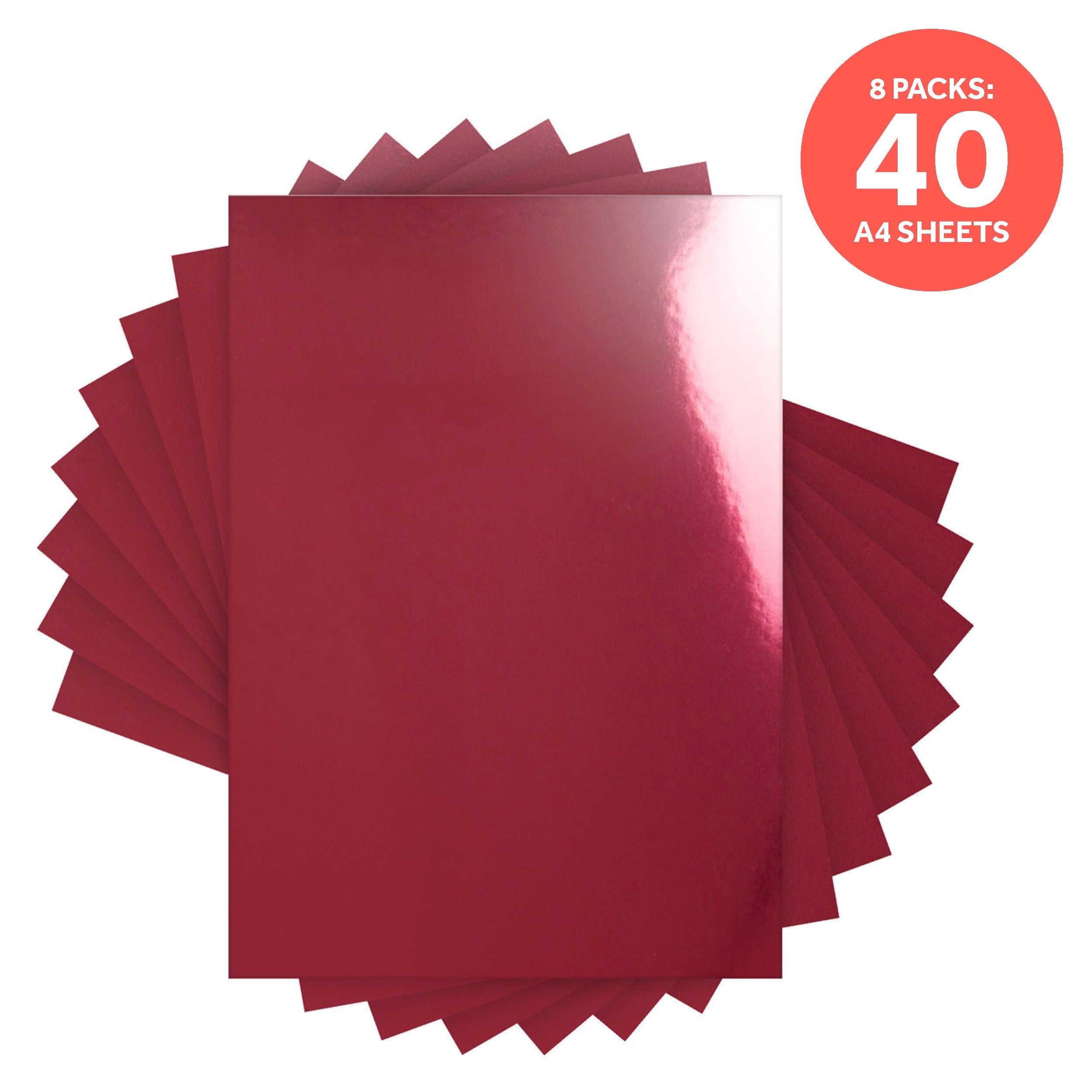 Craft Perfect Mirror Card Pack of 8 - Mirror Card High Gloss - Italian Rose - A4 - 8704E8