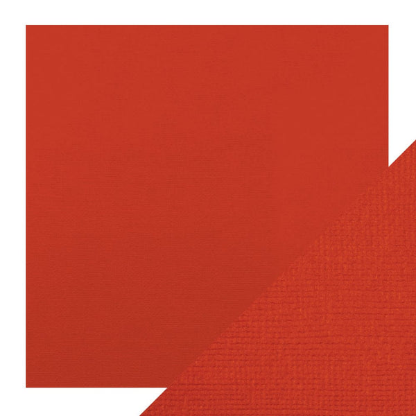 Craft Perfect New Classic Card Craft Perfect - Classic Card - Chilli Red - Weave Textured - 12" x 12" (5/Pk) - 9196e