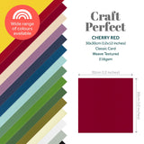 Load image into Gallery viewer, Craft Perfect New Classic Card Pack of 2 - Classic Card - Cherry Red - Weave Textured - 12&quot; x 12&quot;- 9197e2