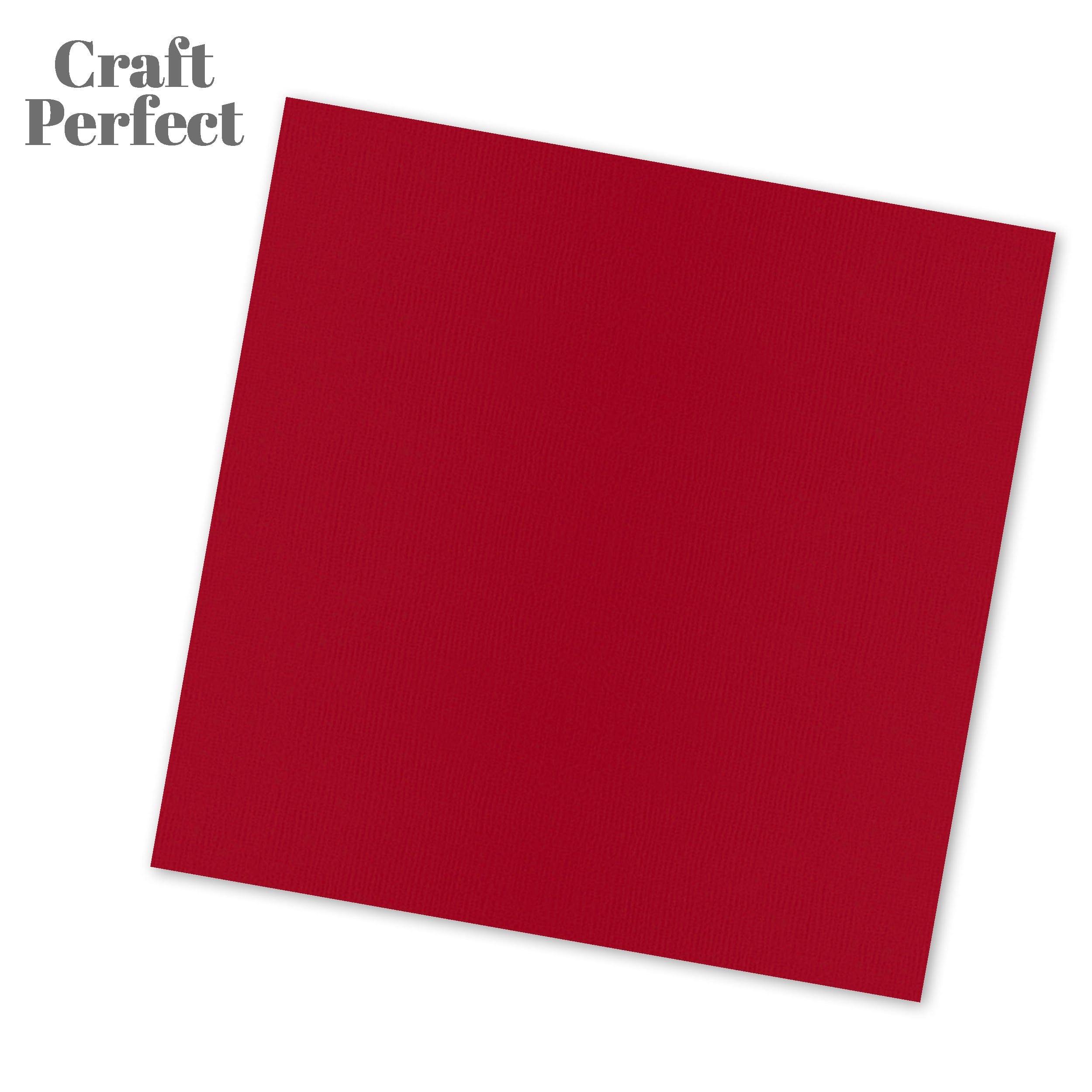 Craft Perfect New Classic Card Pack of 2 - Classic Card - Chilli Red - Weave Textured - 12" x 12" 9196e2
