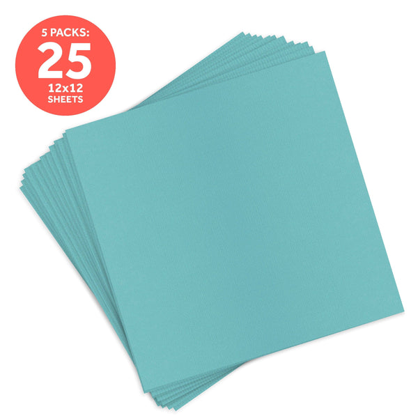 Craft Perfect New Classic Card Pack of 5 - Classic Card - Cornflower Blue - Weave Textured - 12" x 12" - 9166e5