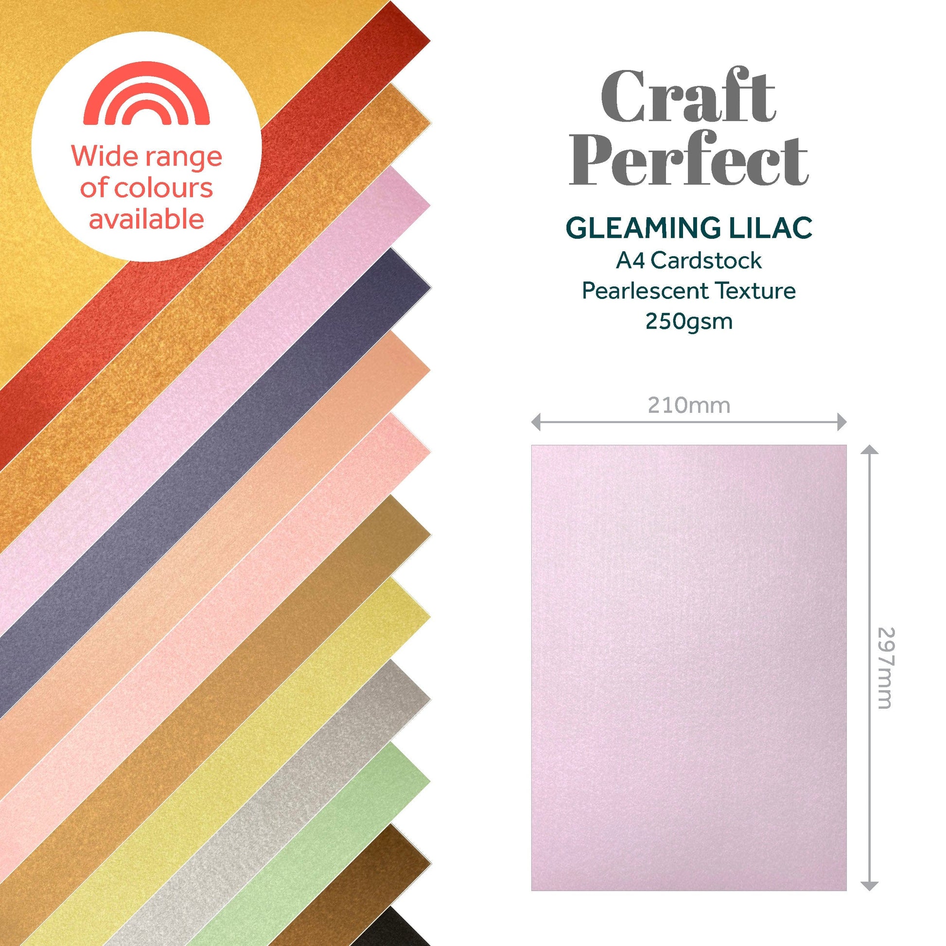 Craft Perfect Pearlescent Card Craft Perfect - Gleaming Lilac Pearlescent Card Craft Perfect - Pearlescent Card - Gleaming Lilac A4 (5/PK) - 9504E