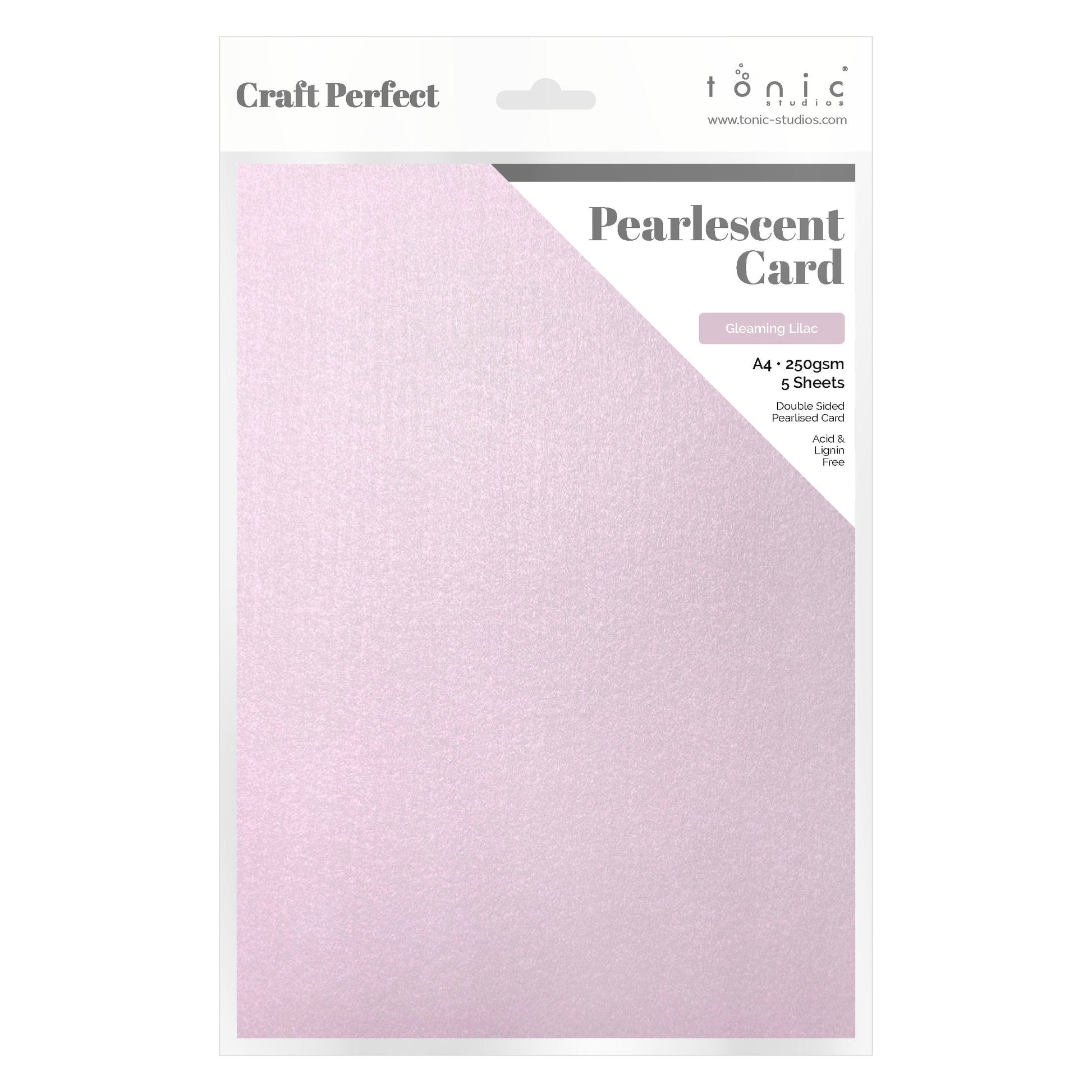 Craft Perfect Pearlescent Card Craft Perfect - Gleaming Lilac Pearlescent Card Craft Perfect - Pearlescent Card - Gleaming Lilac A4 (5/PK) - 9504E