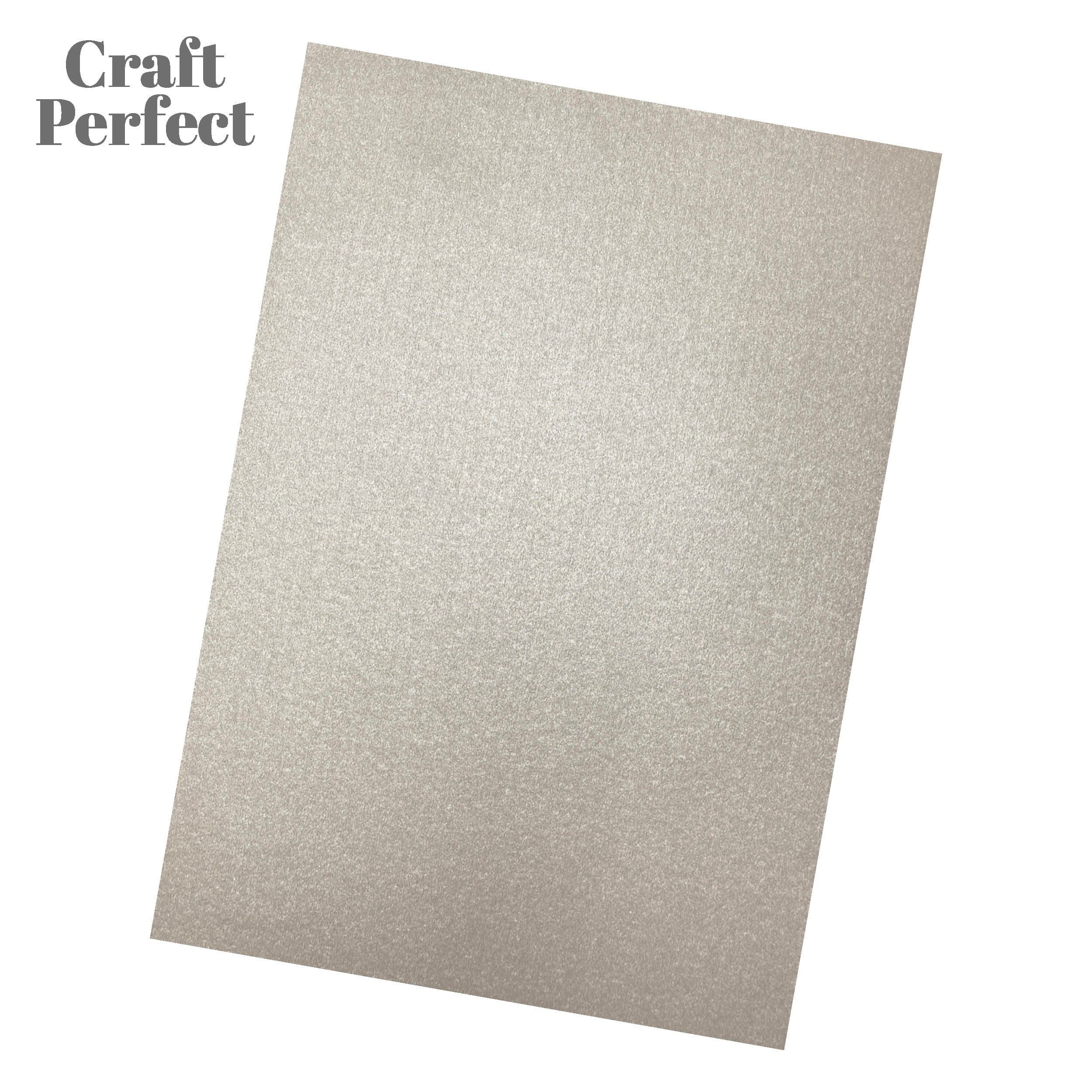 Craft Perfect Pearlescent Card Craft Perfect - Luna Silver Pearlescent Card Multipack of 4 Pearlescent Card - Luna Silver A4 - 9499E4
