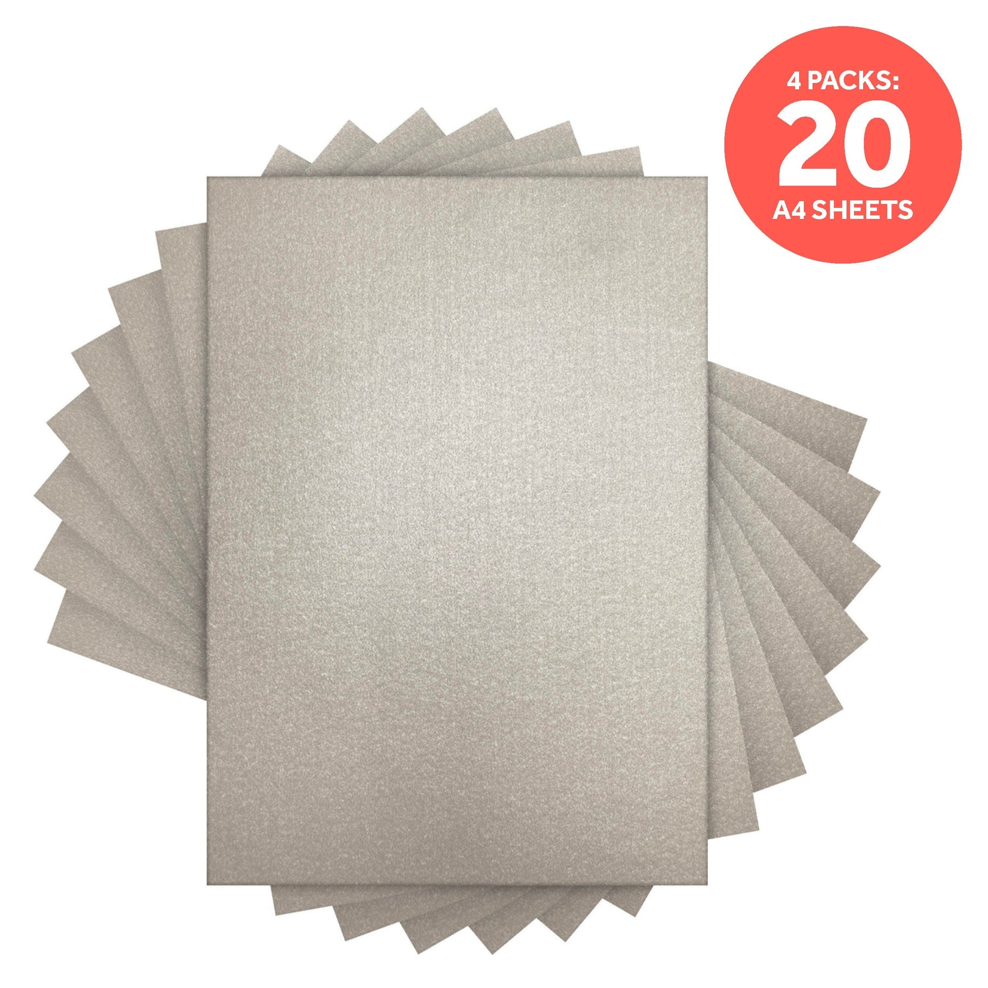 Craft Perfect Pearlescent Card Craft Perfect - Luna Silver Pearlescent Card Multipack of 4 Pearlescent Card - Luna Silver A4 - 9499E4