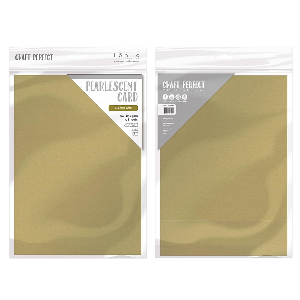 Craft Perfect Pearlescent Card Craft Perfect - Majestic Gold Pearlescent Card Craft Perfect - Pearlescent Card - Majestic Gold A4 (5/PK) - 9500E
