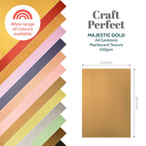Load image into Gallery viewer, Craft Perfect Pearlescent Card Craft Perfect - Majestic Gold Pearlescent Card Multipack of 4 Pearlescent Card - Majestic Gold A4 - 9500E4