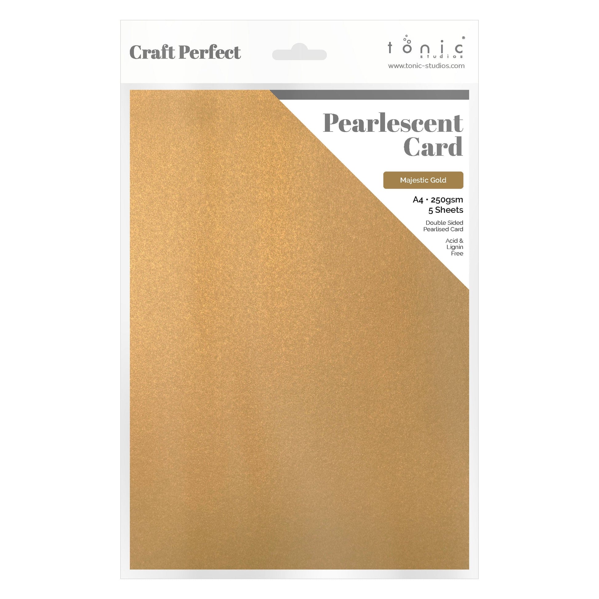 Craft Perfect Pearlescent Card Craft Perfect - Majestic Gold Pearlescent Card Multipack of 4 Pearlescent Card - Majestic Gold A4 - 9500E4