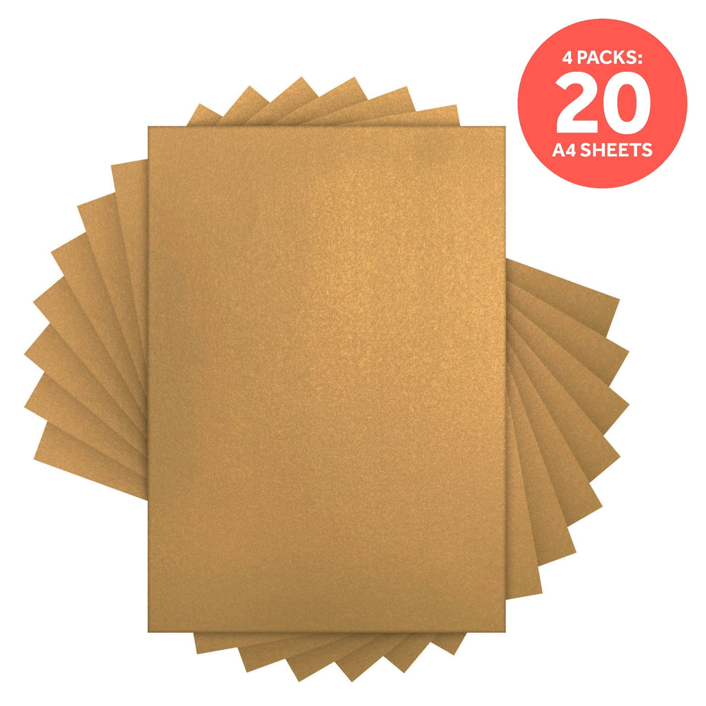 Craft Perfect Pearlescent Card Craft Perfect - Majestic Gold Pearlescent Card Multipack of 4 Pearlescent Card - Majestic Gold A4 - 9500E4