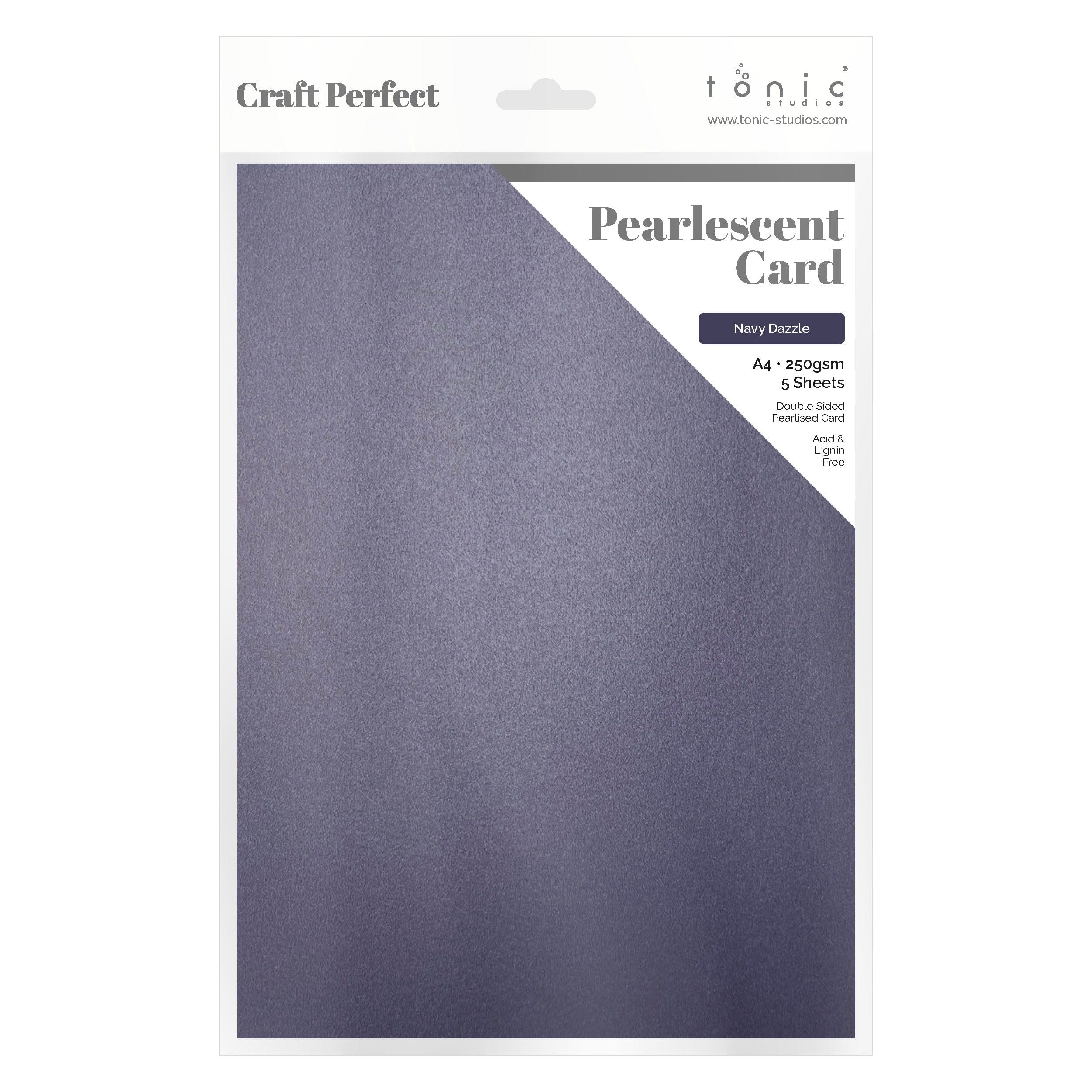 Craft Perfect Pearlescent Card Craft Perfect - Navy Dazzle Pearlescent Card Craft Perfect - Pearlescent Card - Navy Dazzle A4 (5/PK) - 9505E