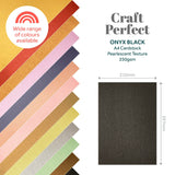 Load image into Gallery viewer, Craft Perfect Pearlescent Card Craft Perfect - Onyx Black Pearlescent Card Multipack of 4 Pearlescent Card - Onyx Black A4 -9498E4