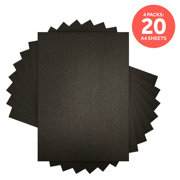 Craft Perfect Pearlescent Card Craft Perfect - Onyx Black Pearlescent Card Multipack of 4 Pearlescent Card - Onyx Black A4 -9498E4