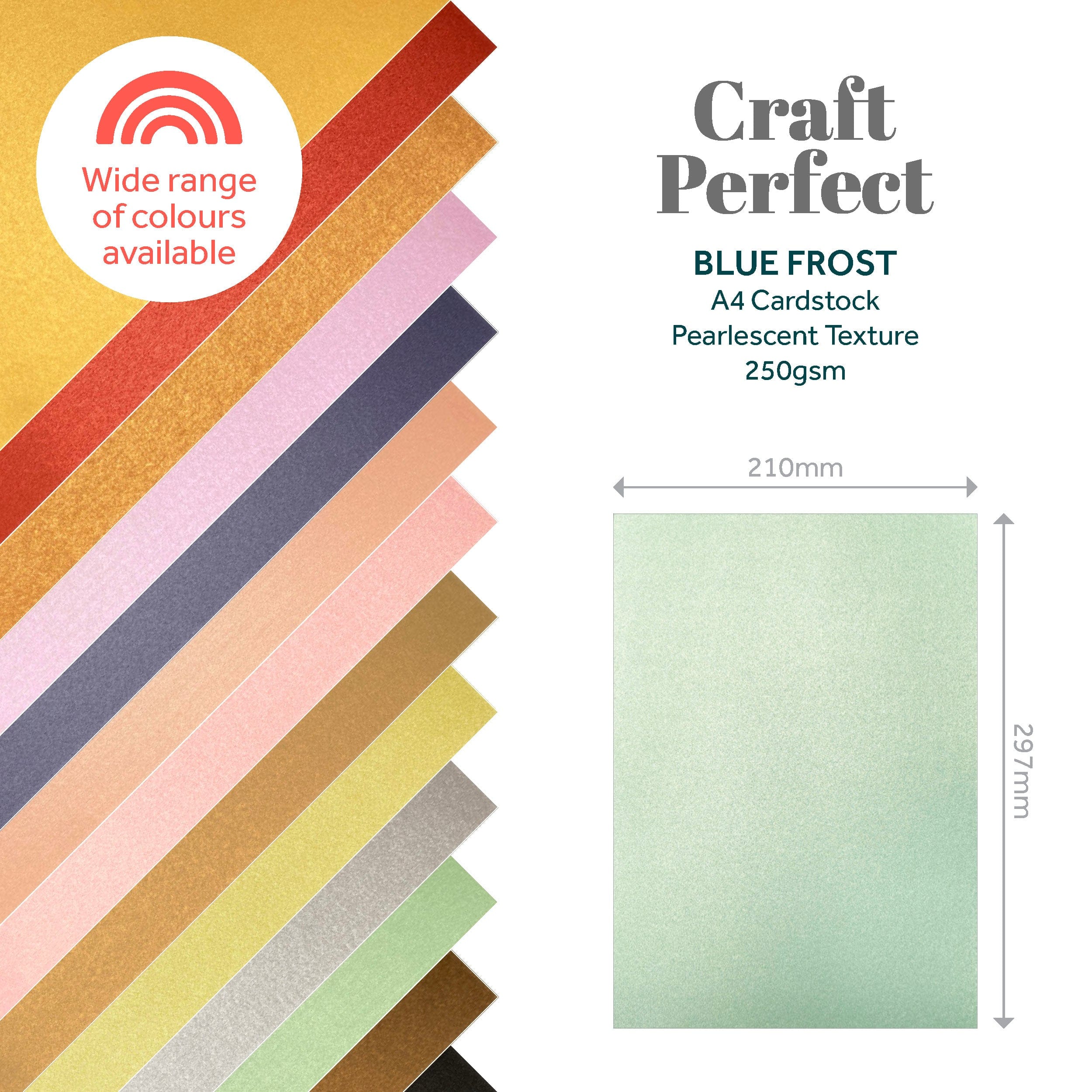 Craft Perfect Pearlescent Card Craft Perfect - Pearlescent Card - Blue Frost - A4 (5/PK) - 9511e