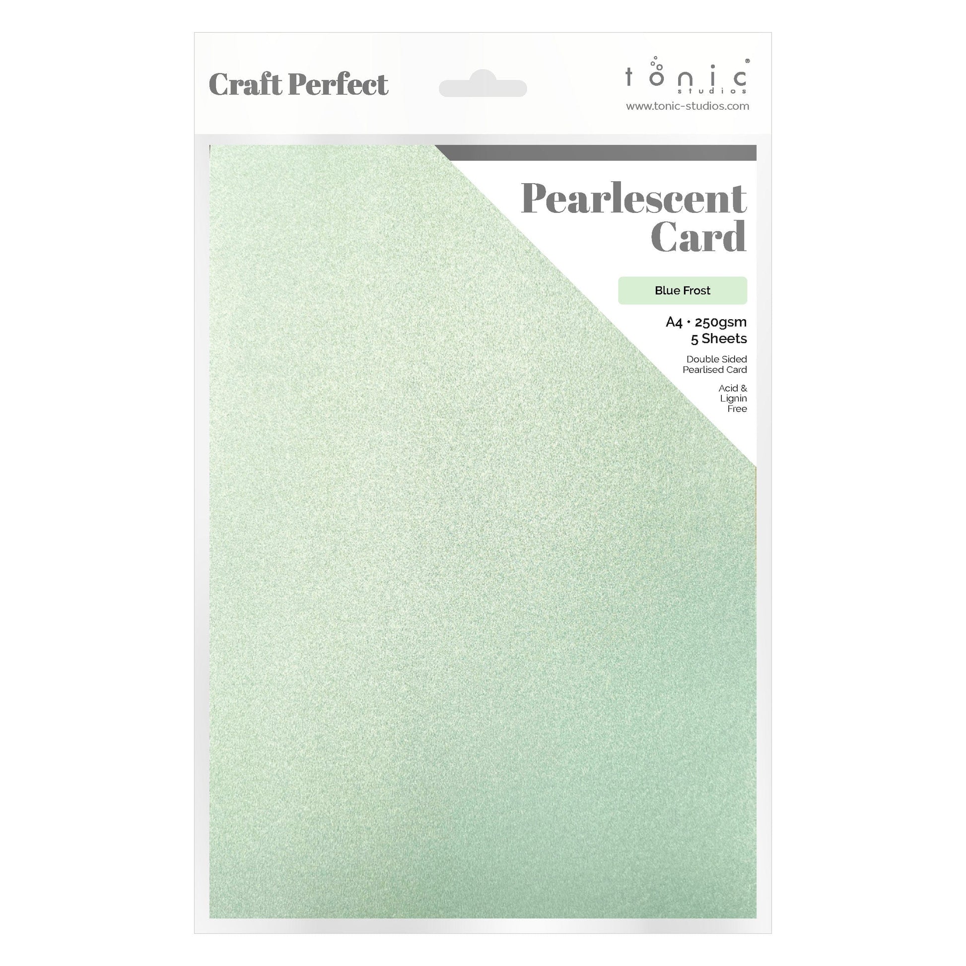 Craft Perfect Pearlescent Card Craft Perfect - Pearlescent Card - Blue Frost - A4 (5/PK) - 9511e