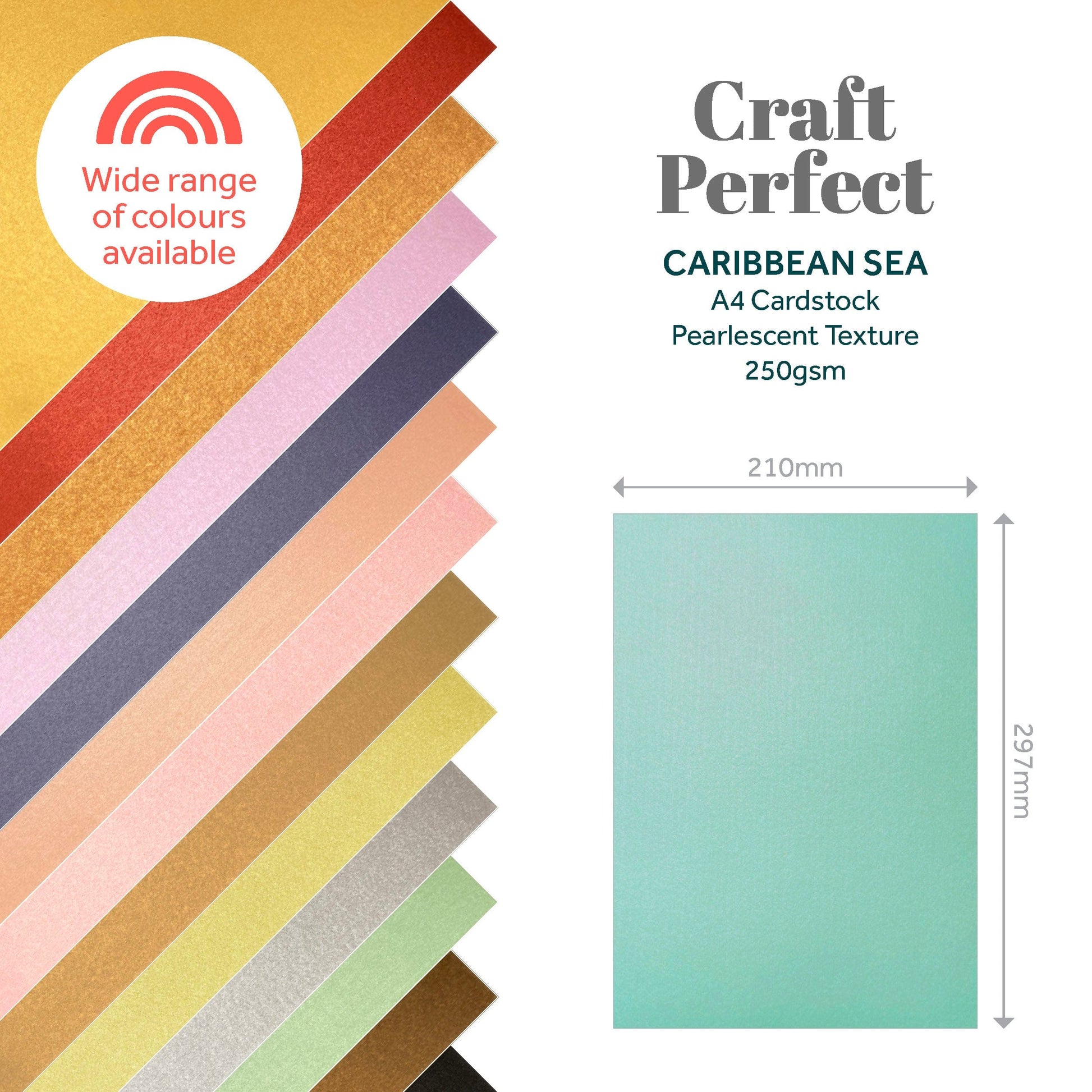 Craft Perfect Pearlescent Card Craft Perfect - Pearlescent Card - Caribbean Sea - A4 (5/PK) - 9517E