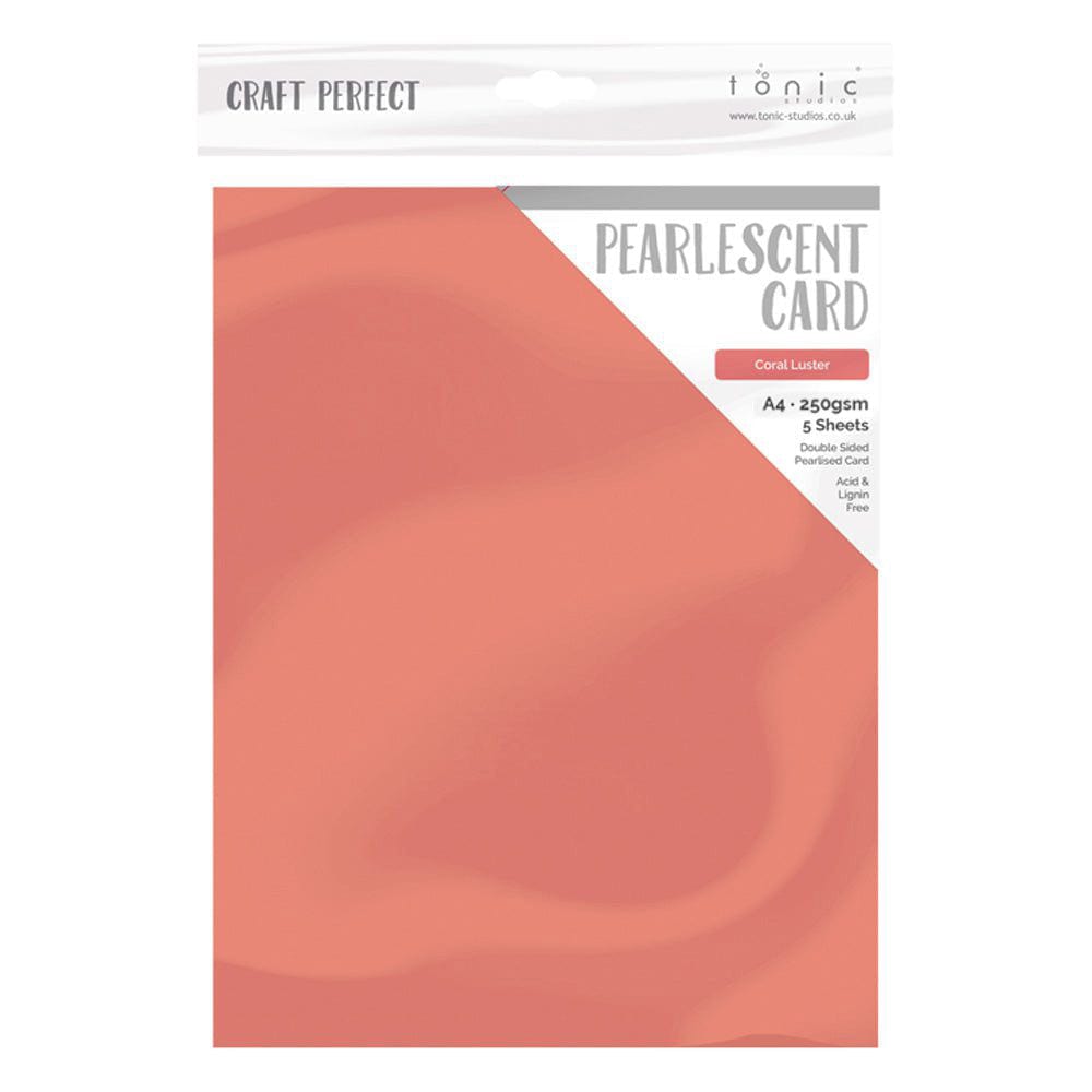 Craft Perfect Pearlescent Card Craft Perfect - Pearlescent Card - Coral Luster - A4 (5/PK) - 9524e