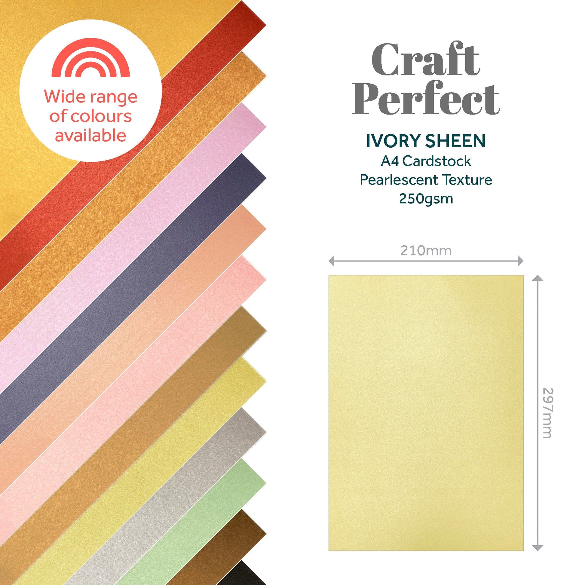 Craft Perfect Pearlescent Card Craft Perfect - Pearlescent Card - Ivory Sheen - A4 (5/PK) - 9512e