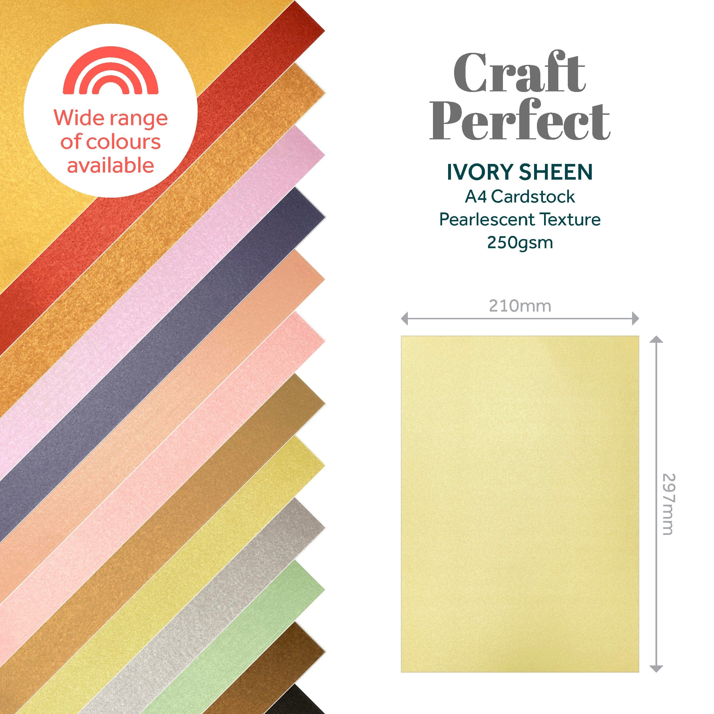 Craft Perfect Pearlescent Card Craft Perfect - Pearlescent Card - Ivory Sheen - A4 (5/PK) - 9512e