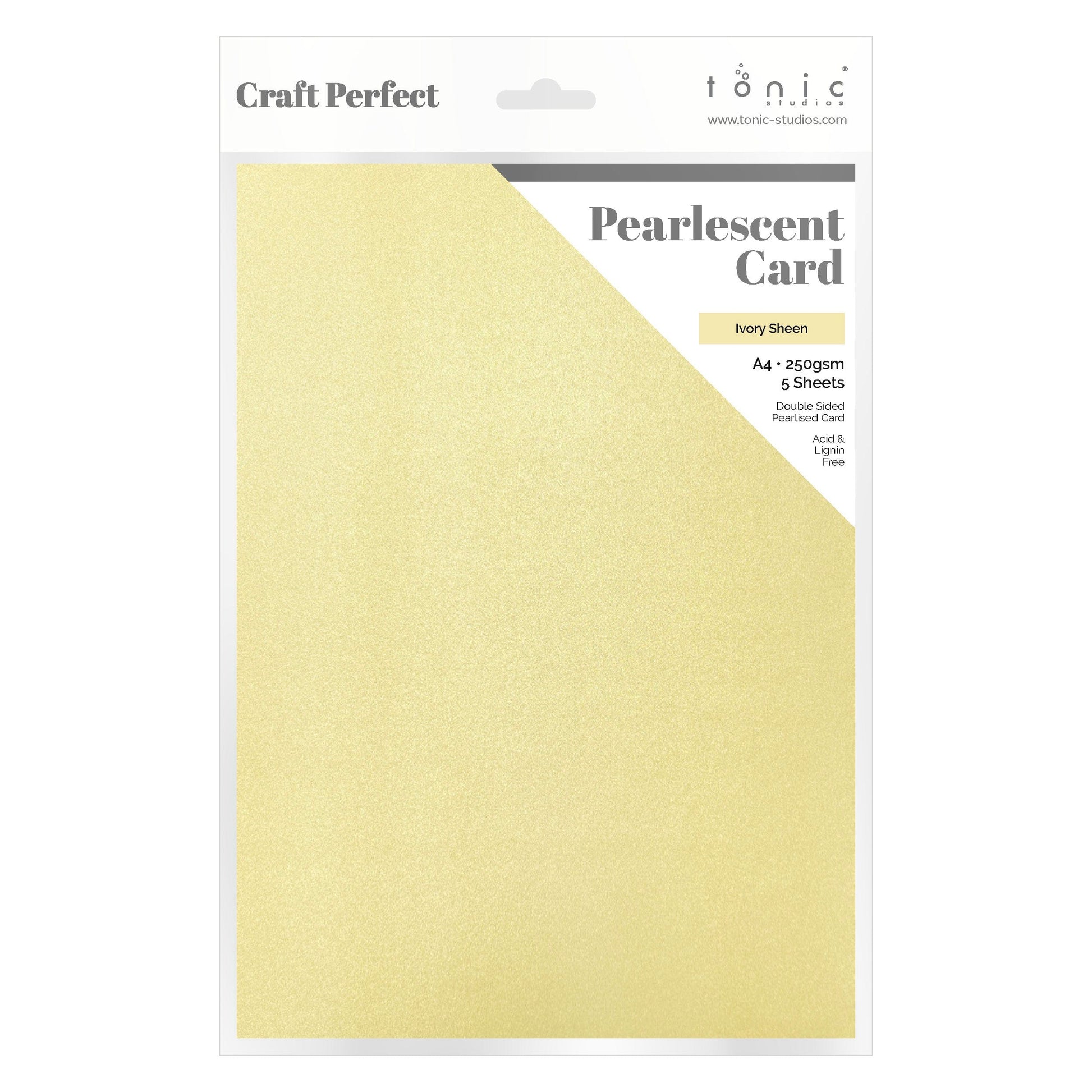 Craft Perfect Pearlescent Card Craft Perfect - Pearlescent Card - Ivory Sheen - A4 (5/PK) - 9512e
