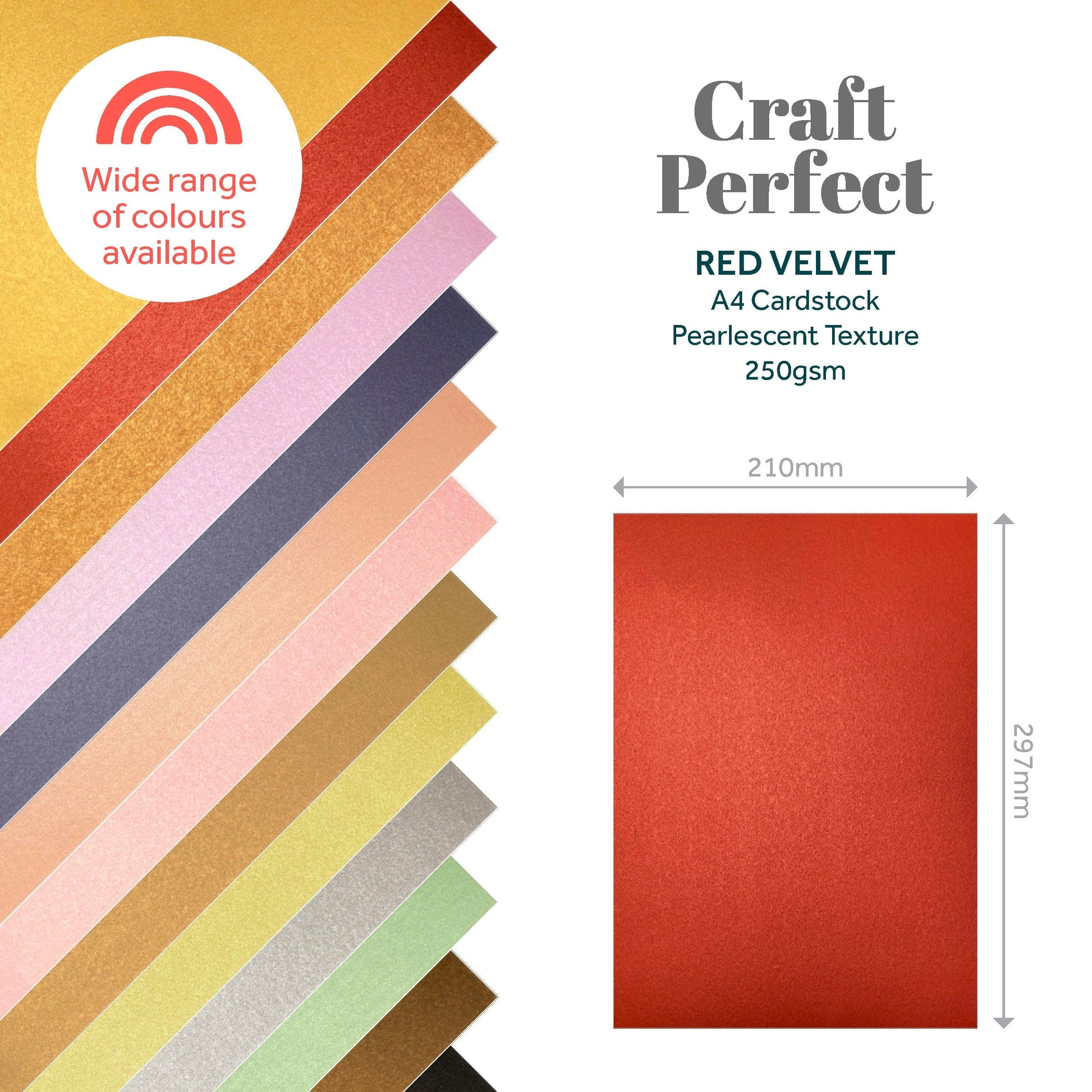 Craft Perfect Pearlescent Card Craft Perfect - Red Velvet Pearlescent Card Craft Perfect - Pearlescent Card - Red Velvet A4 (5/PK) - 9506E