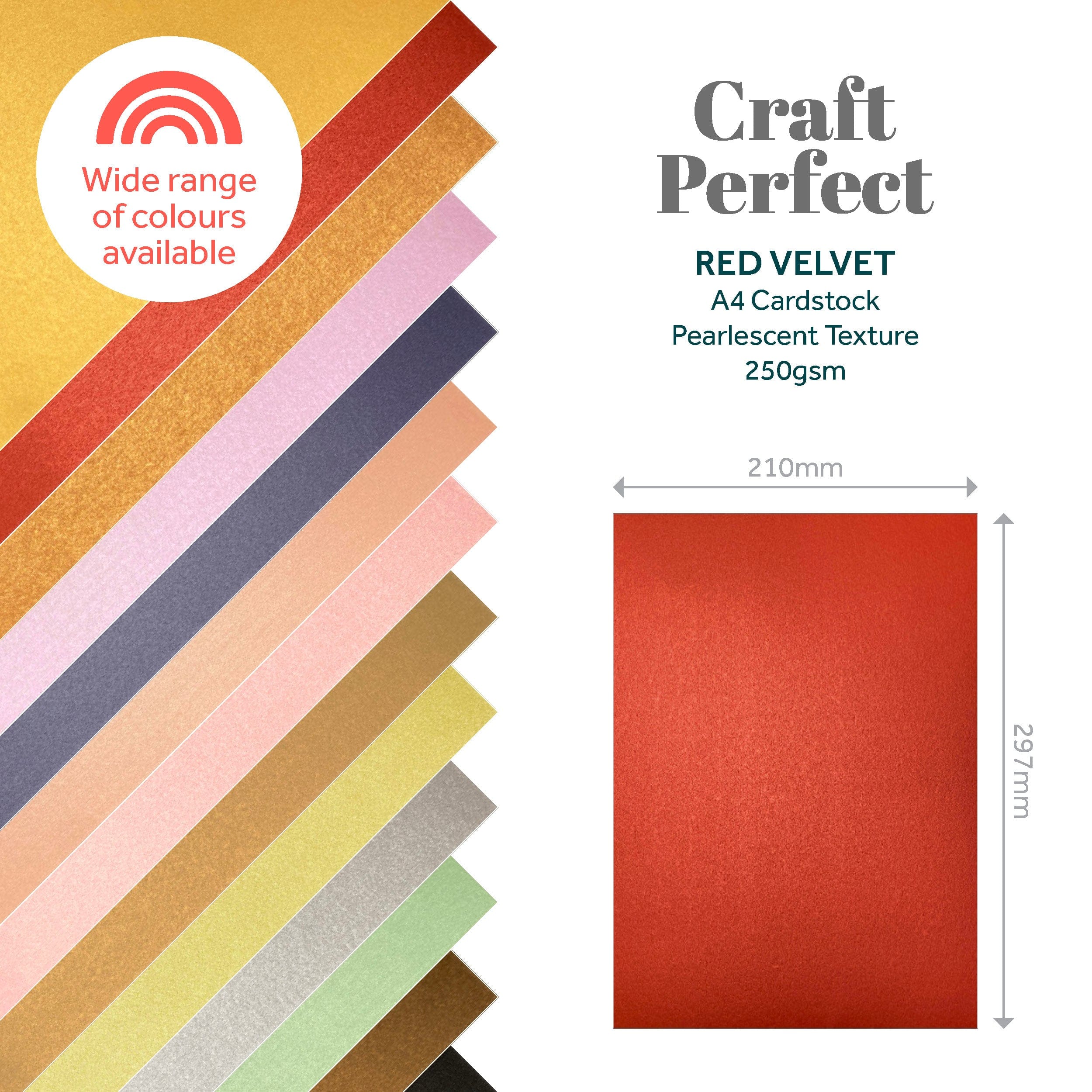 Craft Perfect Pearlescent Card Craft Perfect - Red Velvet Pearlescent Card Craft Perfect - Pearlescent Card - Red Velvet A4 (5/PK) - 9506E