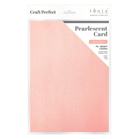Craft Perfect Pearlescent Card Multipack of 4 Pearlescent Card -Princess Pink A4 - 9515E4