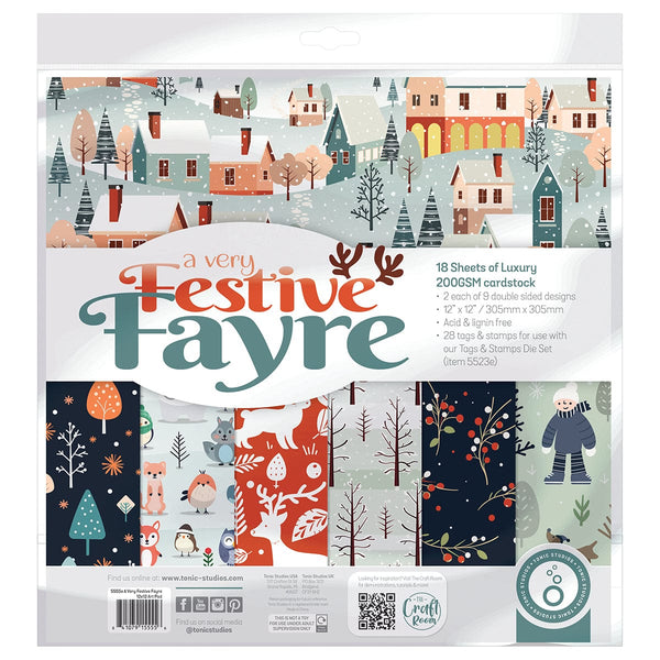 Craft Perfect Printed Papers A Very Festive Fayre 12" x 12" Patterned Paper Pad - 5555e