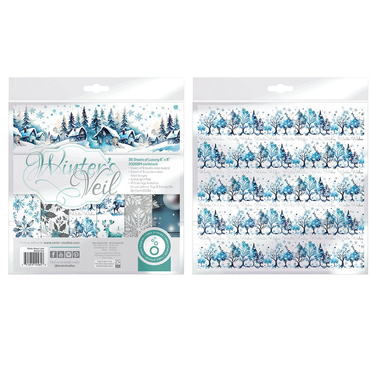 Craft Perfect Printed Papers Winter's Veil 8x8 Art Pad - 5564e