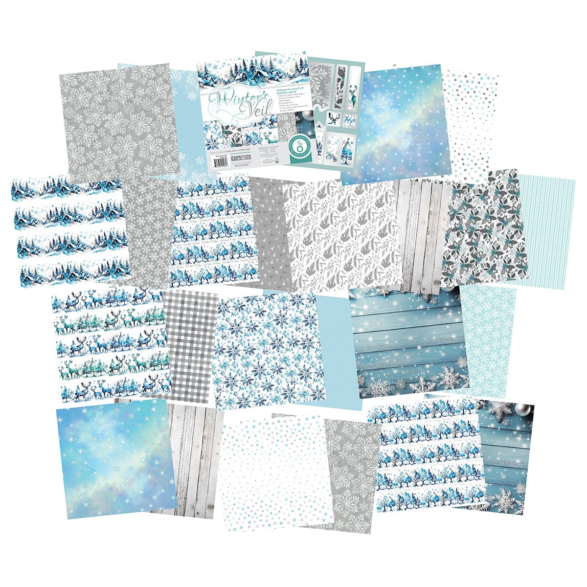 Craft Perfect Printed Papers Winter's Veil 8x8 Art Pad - 5564e