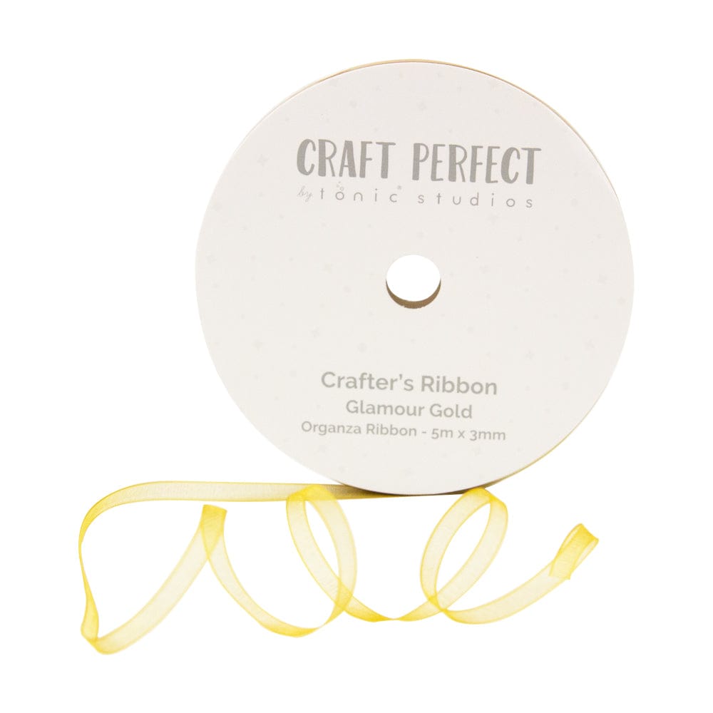 Craft Perfect Ribbon Craft Perfect - Ribbon - Organza - Glamour Gold - 3mm x 5m - 8994E