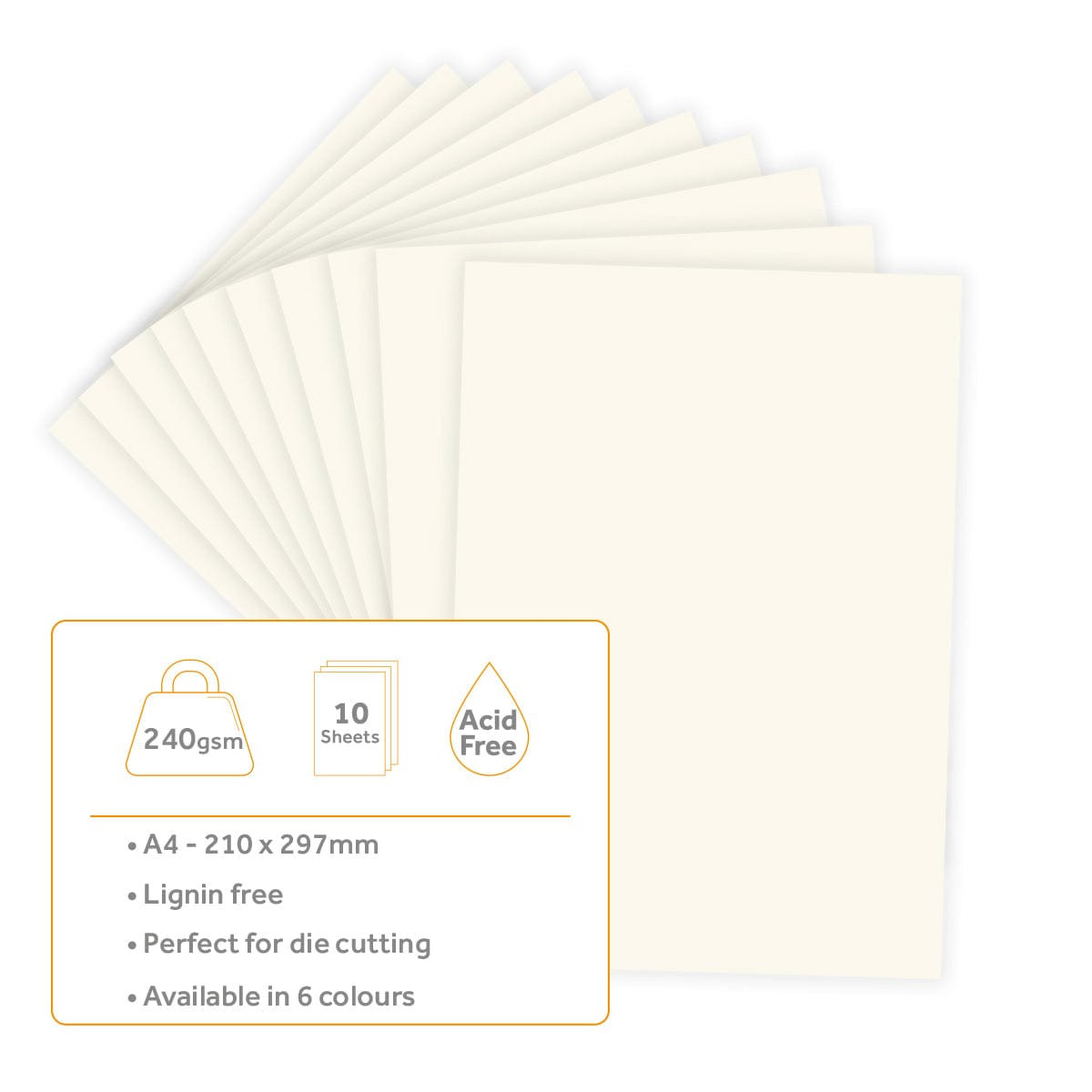 Craft Perfect Smooth Card Craft Perfect - Smooth Card - Ivory White - A4 (10/PK) - 9897E