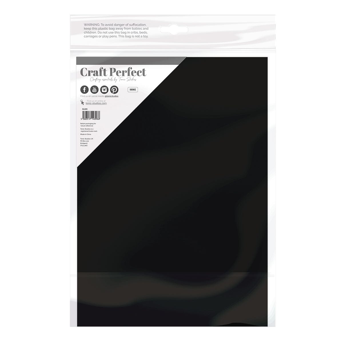 Craft Perfect Smooth Card Craft Perfect - Smooth Card - Jet Black - A4 (10/PK) - 9896E