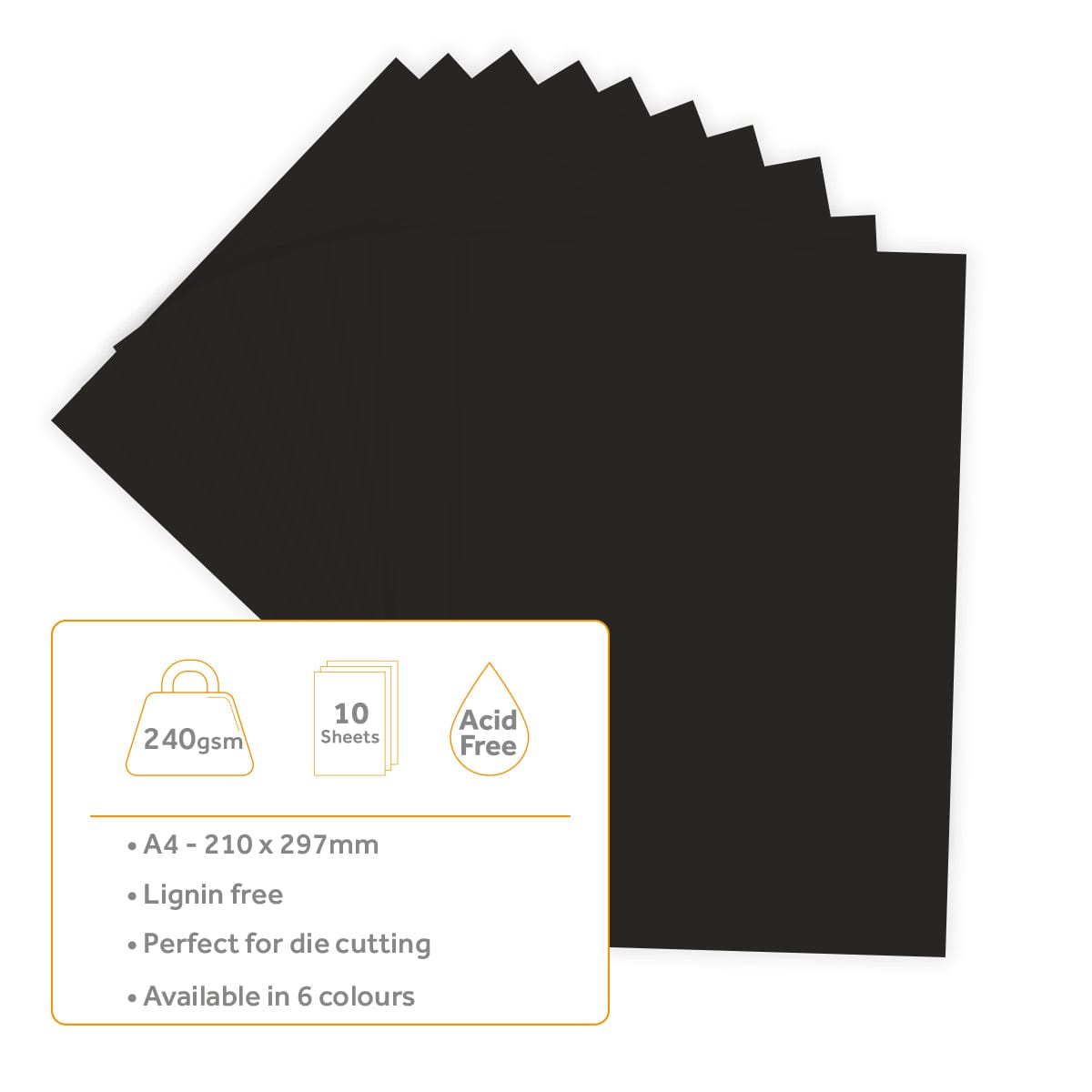 Craft Perfect Smooth Card Craft Perfect - Smooth Card - Jet Black - A4 (10/PK) - 9896E