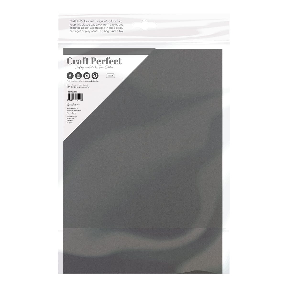 Craft Perfect Smooth Card Craft Perfect - Smooth Card - Pewter Grey - A4 (10/PK) - 9900E