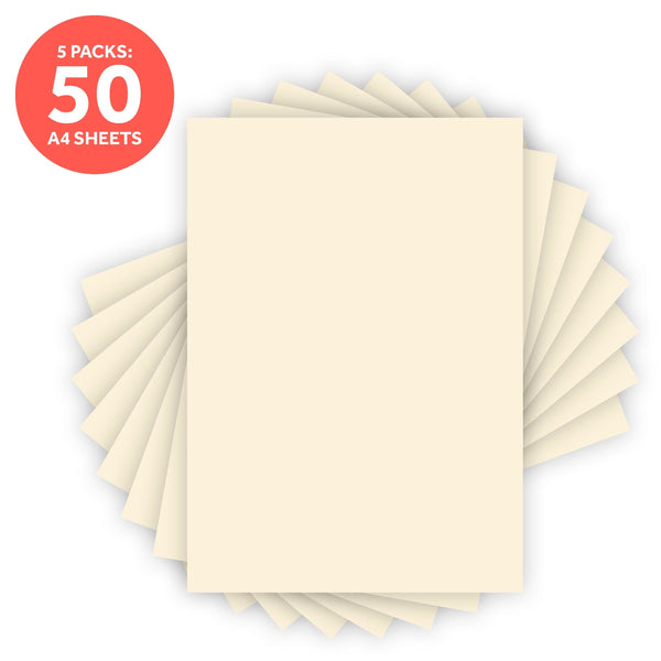 Craft Perfect Smooth Card Multipack of 5 - Smooth Card - Ivory White - A4 - 9897E5