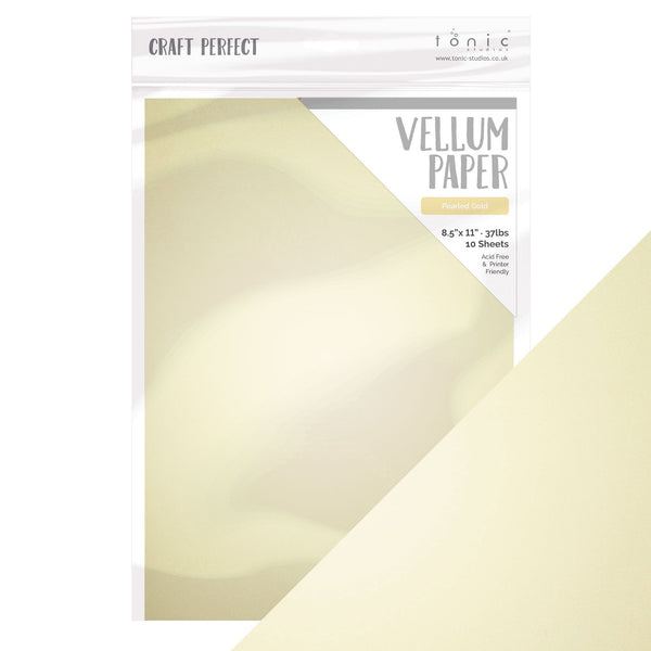 Craft Perfect Vellum Paper Vellum Paper - Pearled Gold - 8.5"x11" (10/PK) - 100GSM - 9938E