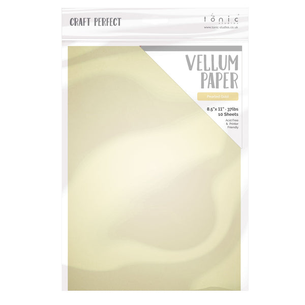 Craft Perfect Vellum Paper Vellum Paper - Pearled Gold - 8.5"x11" (10/PK) - 100GSM - 9938E
