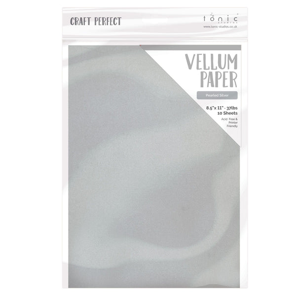 Craft Perfect Vellum Paper Vellum Paper - Pearled Silver - 8.5"x11" (10/PK) - 100GSM - 9937E