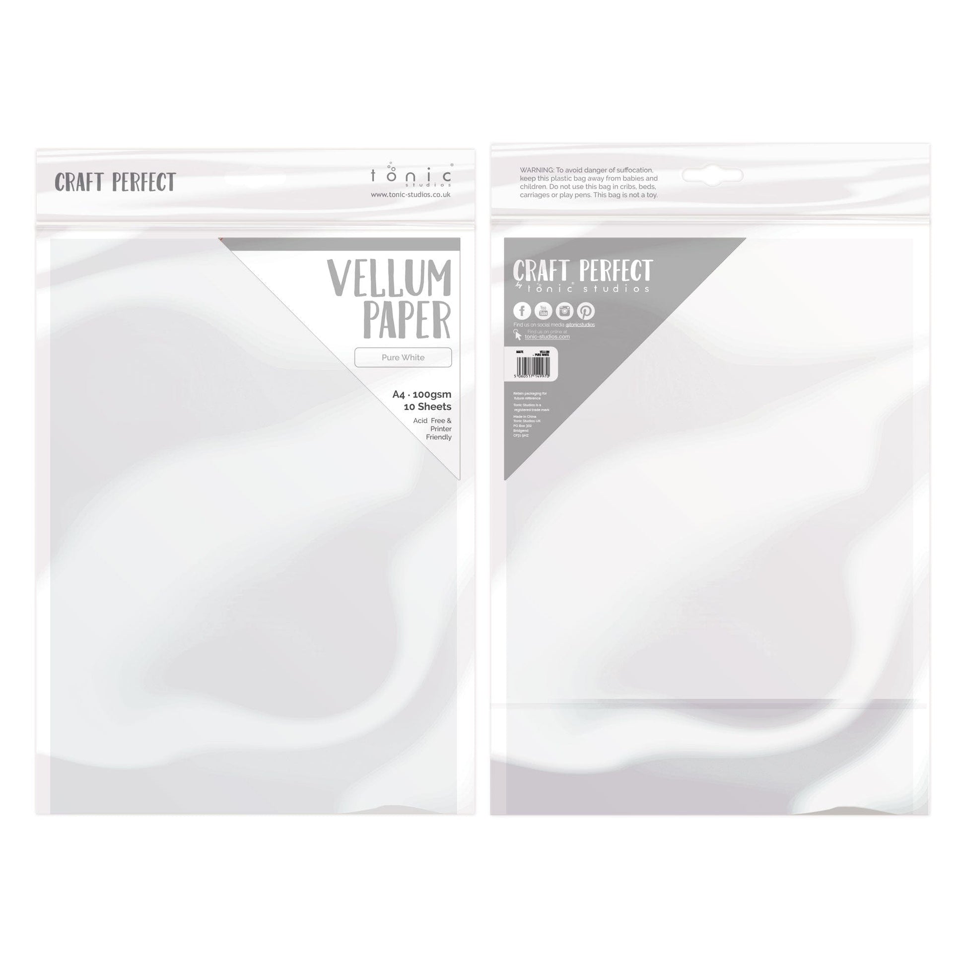 Craft Perfect Vellum Paper Vellum Paper - Pure White - A4 (10/PK) - 100GSM - 9997E