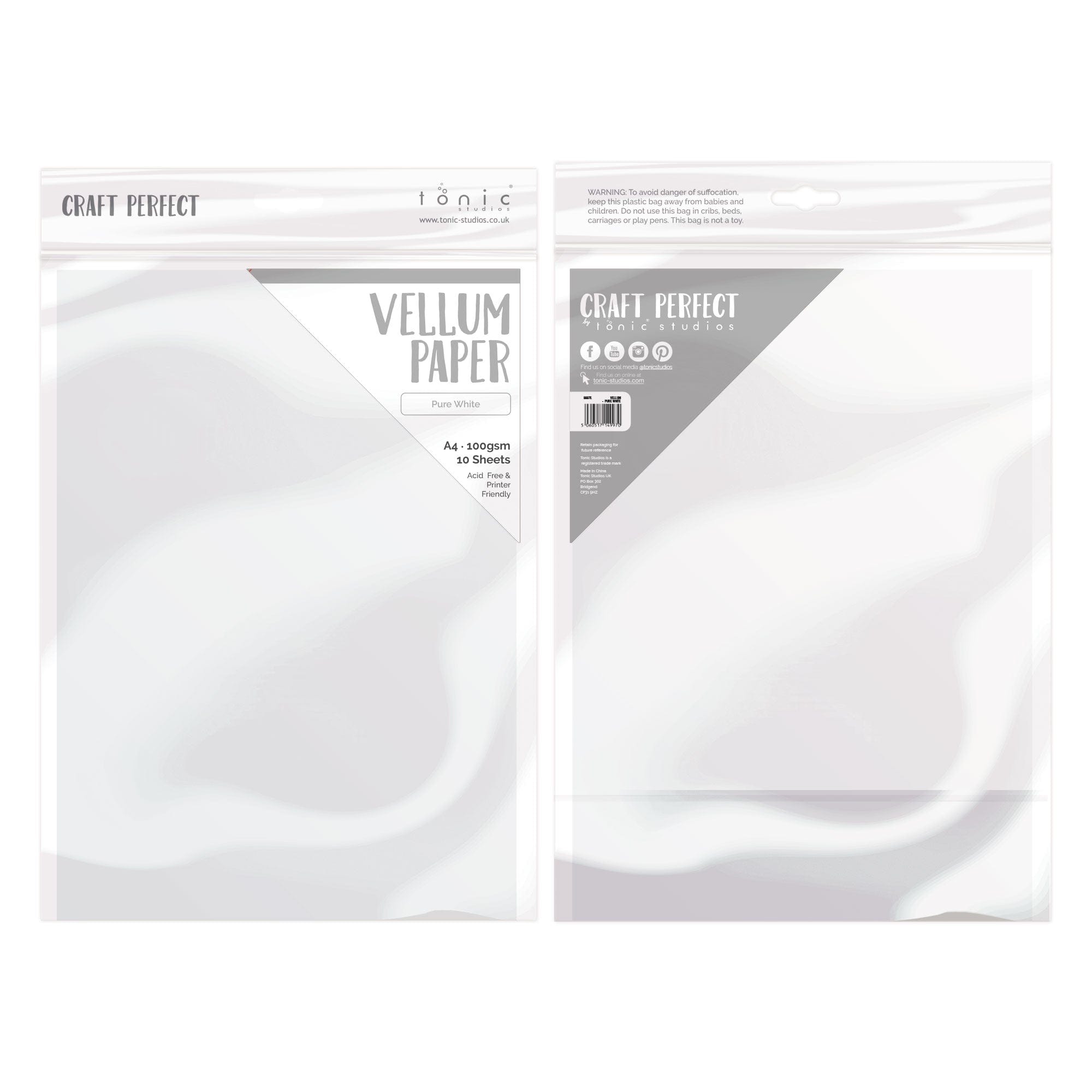 Craft Perfect Vellum Paper Vellum Paper - Pure White - A4 (10/PK) - 100GSM - 9997E